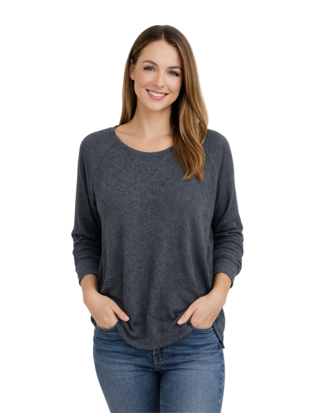 Mossimo Supply Co. Charcoal long sleeve  Knit Top